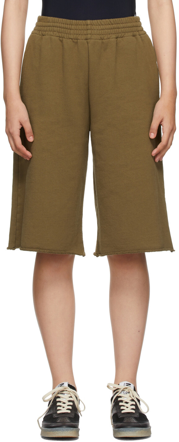 

Эксклюзивные шорты цвета хаки с логотипом SSENSE MM6 Maison Margiela