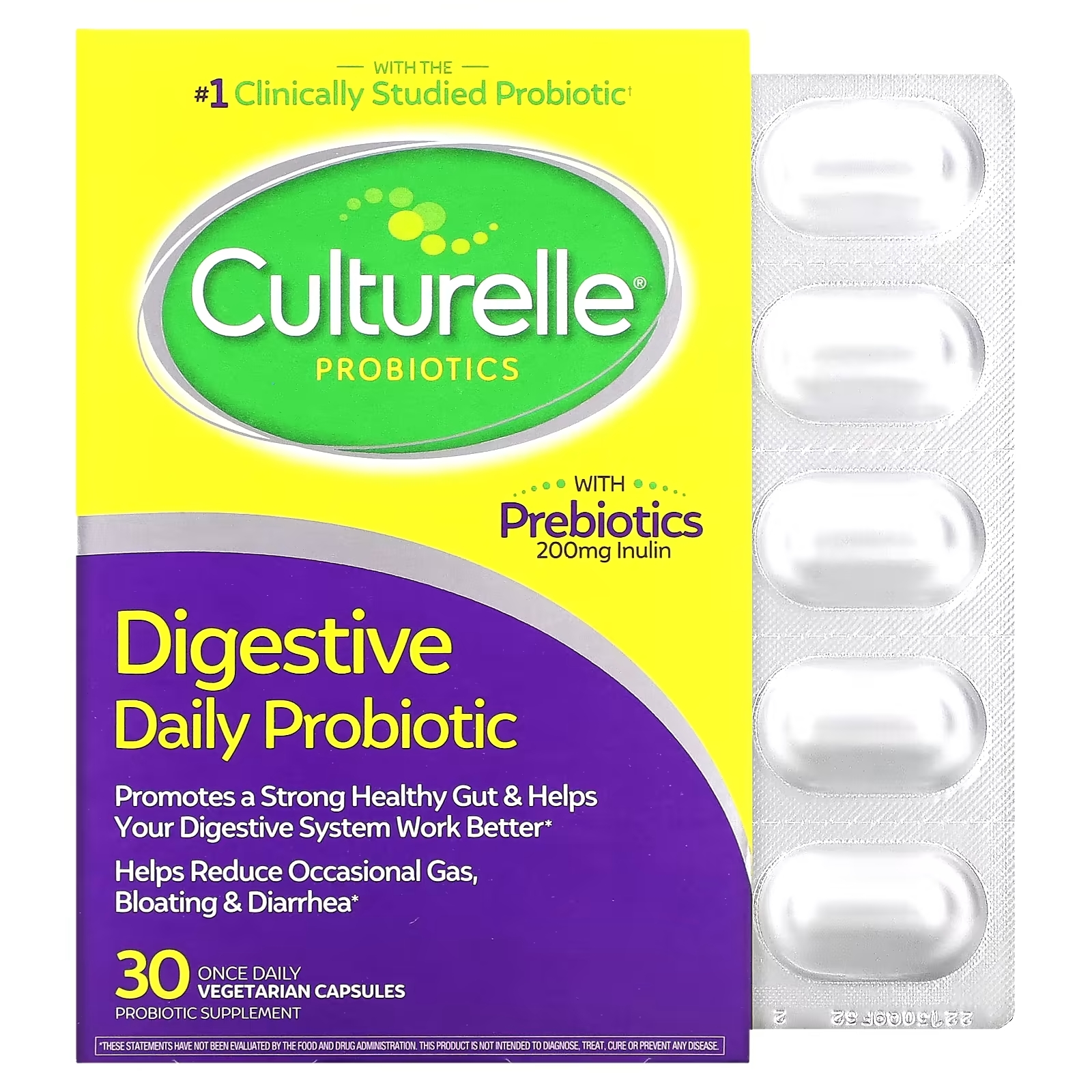 Пробиотик для Пищеварения Culturelle 30 вегетарианских капсул пробиотик swanson epic pro с 25 штаммами для пищеварения 30 вегетарианских капсул