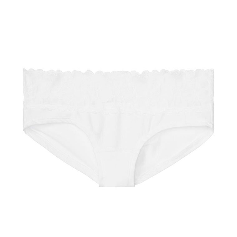 

Трусы Victoria's Secret Lace Waist Cotton Hiphugger, белый