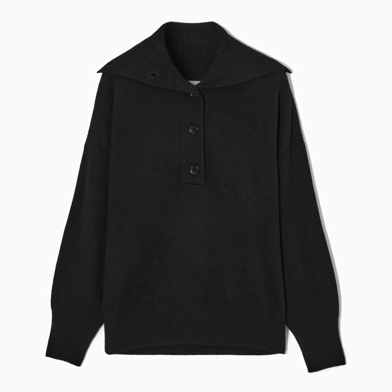 

Джемпер COS Spread-collar Pure Cashmere, черный