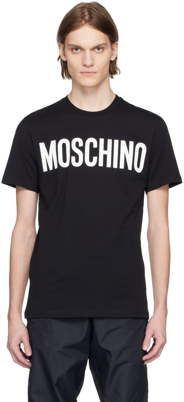

Черная футболка с принтом Moschino, Черный
