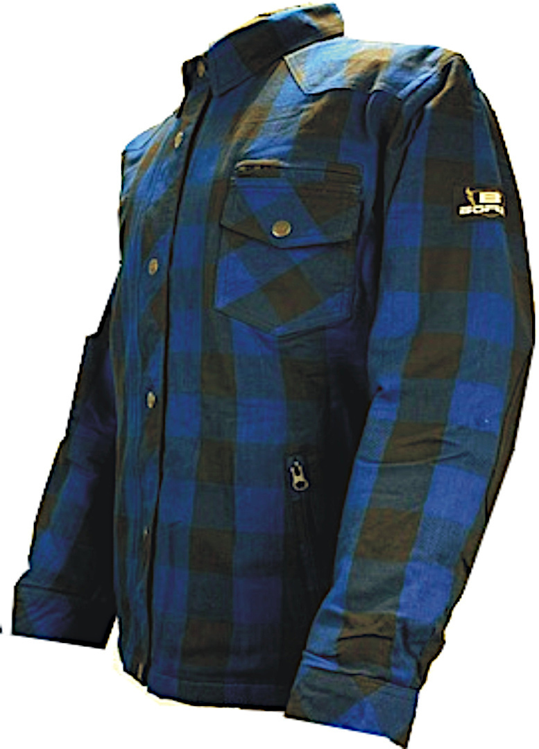 Мотоциклетная рубашка Bores Lumberjack Premium с длинным рукавом, темно-синий/черный