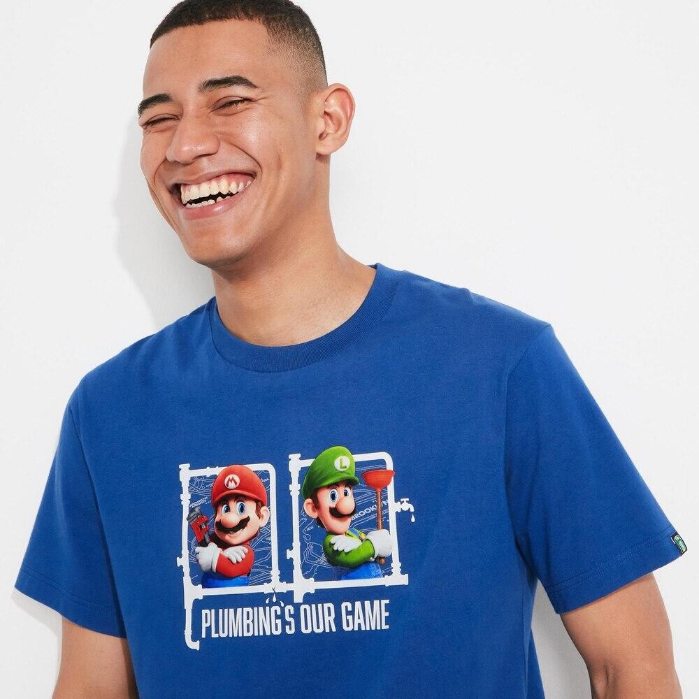 

Футболка с принтом MARIO MOVIE унисекс Uniqlo, синий