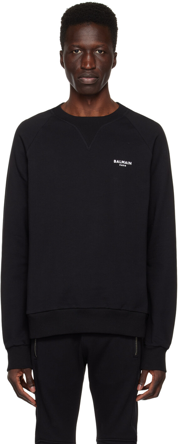 

Черный свитшот с флоком Balmain