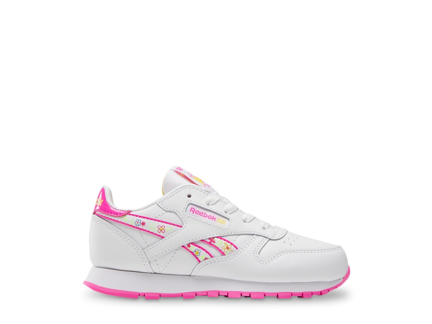

Кроссовки Reebok Classic Leather Kids, белый/розовый