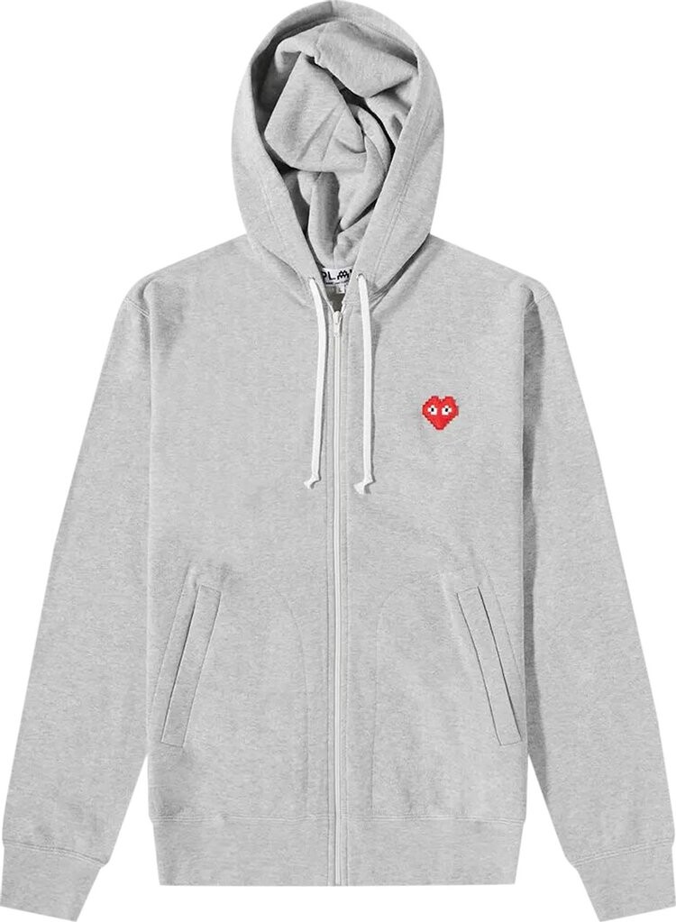 

Худи Comme des Garçons PLAY x Invader Logo Zip-Up Hoodie 'Grey', серый