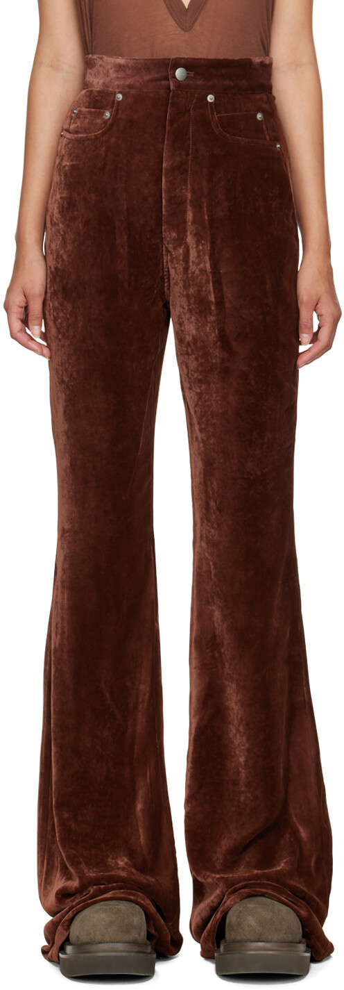 

Коричневые брюки Bolan Bootcut Rick Owens, Коричневый