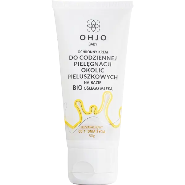 

Ohjo Baby крем для ежедневного ухода за зоной под подгузником на основе био ослиного молока с первого дня жизни, 50 г