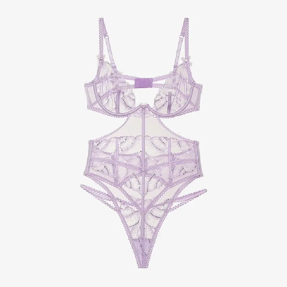 

Боди Victoria's Secret For Love & Lemons Shell Sequin, сиреневый