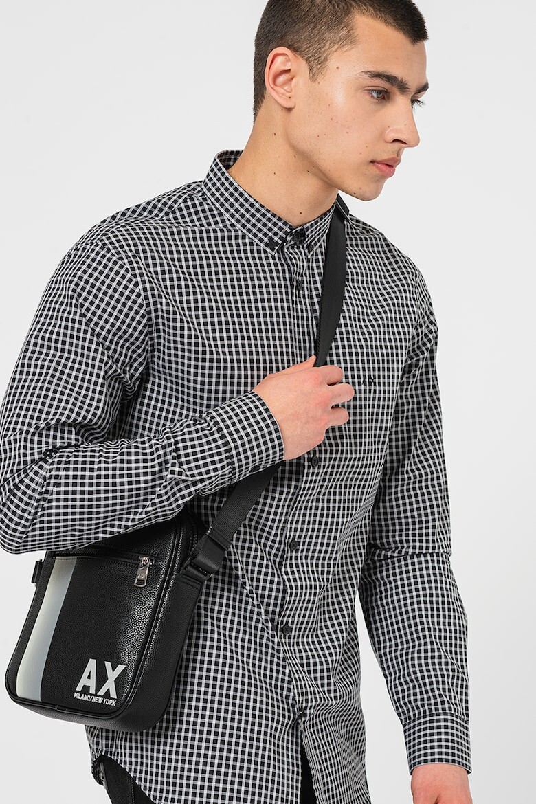 

Клетчатая оксфордская рубашка Armani Exchange, черный