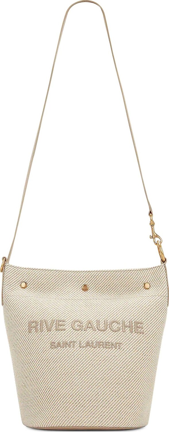 

Сумка Saint Laurent Rive Gauche Bucket Bag Beige/Sea Salt, кремовый, Бежевый