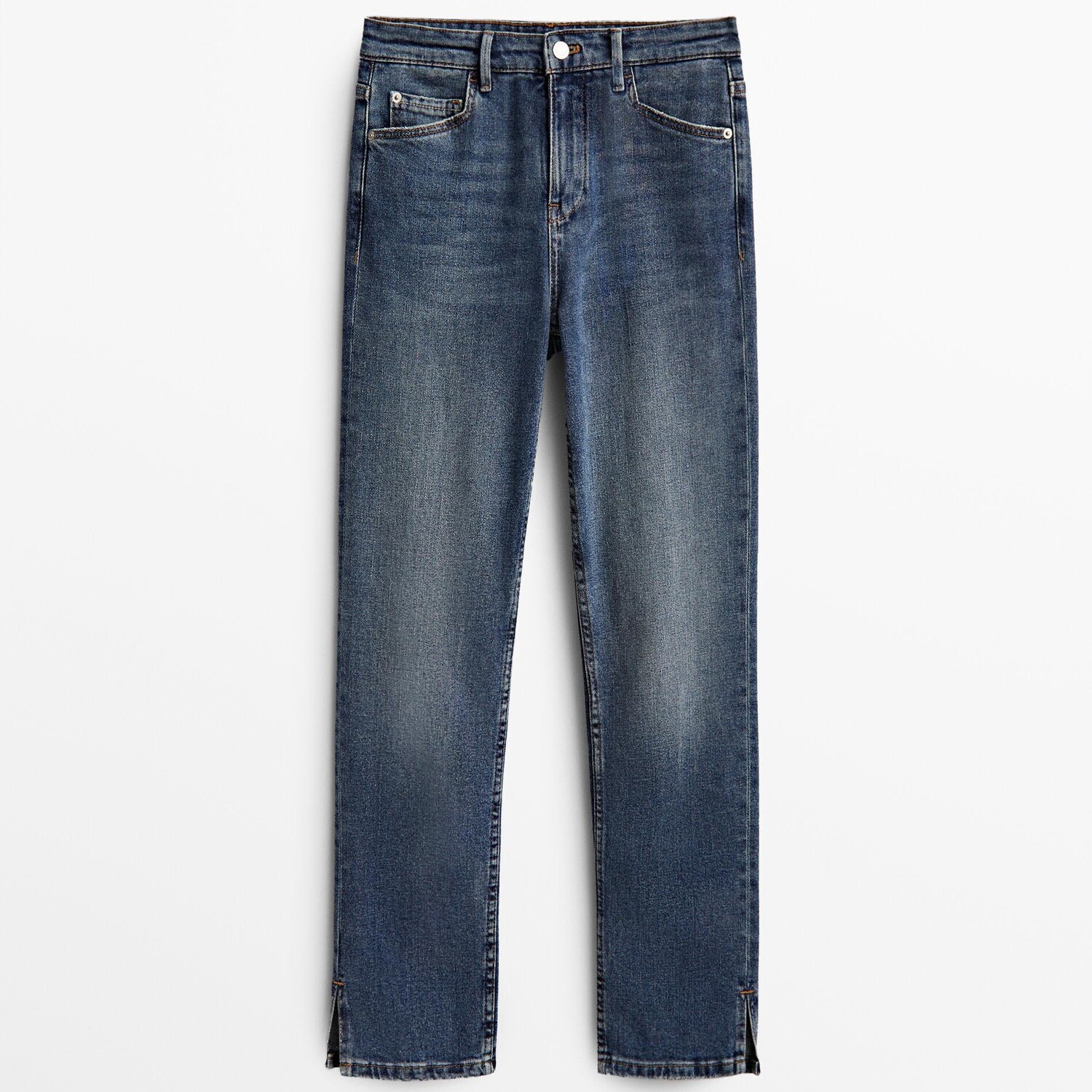 

Джинсы Massimo Dutti Mid-waist Slim-cropped-fit, светло-синий