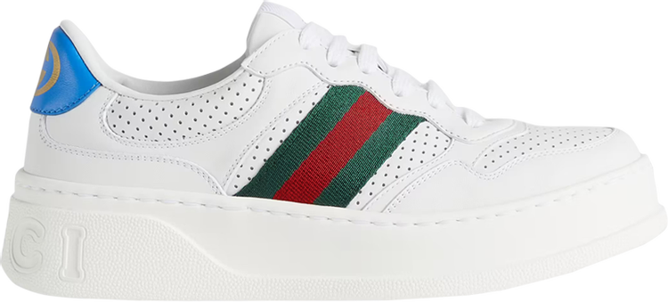 Кроссовки Gucci Wmns Chunky GG Web Sneaker White Blue, белый - фото