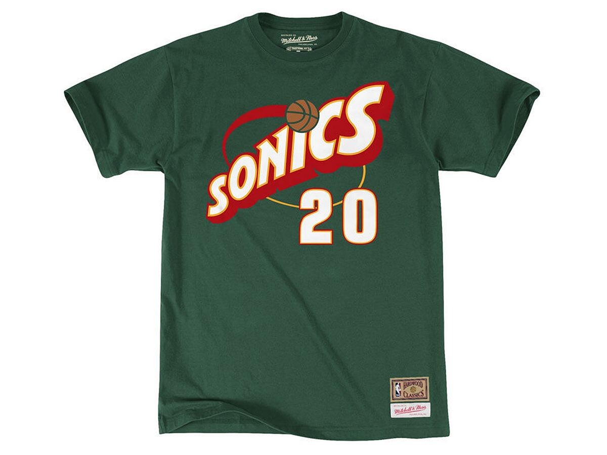 

Мужская футболка gary payton seattle supersonics Mitchell & Ness, зеленый