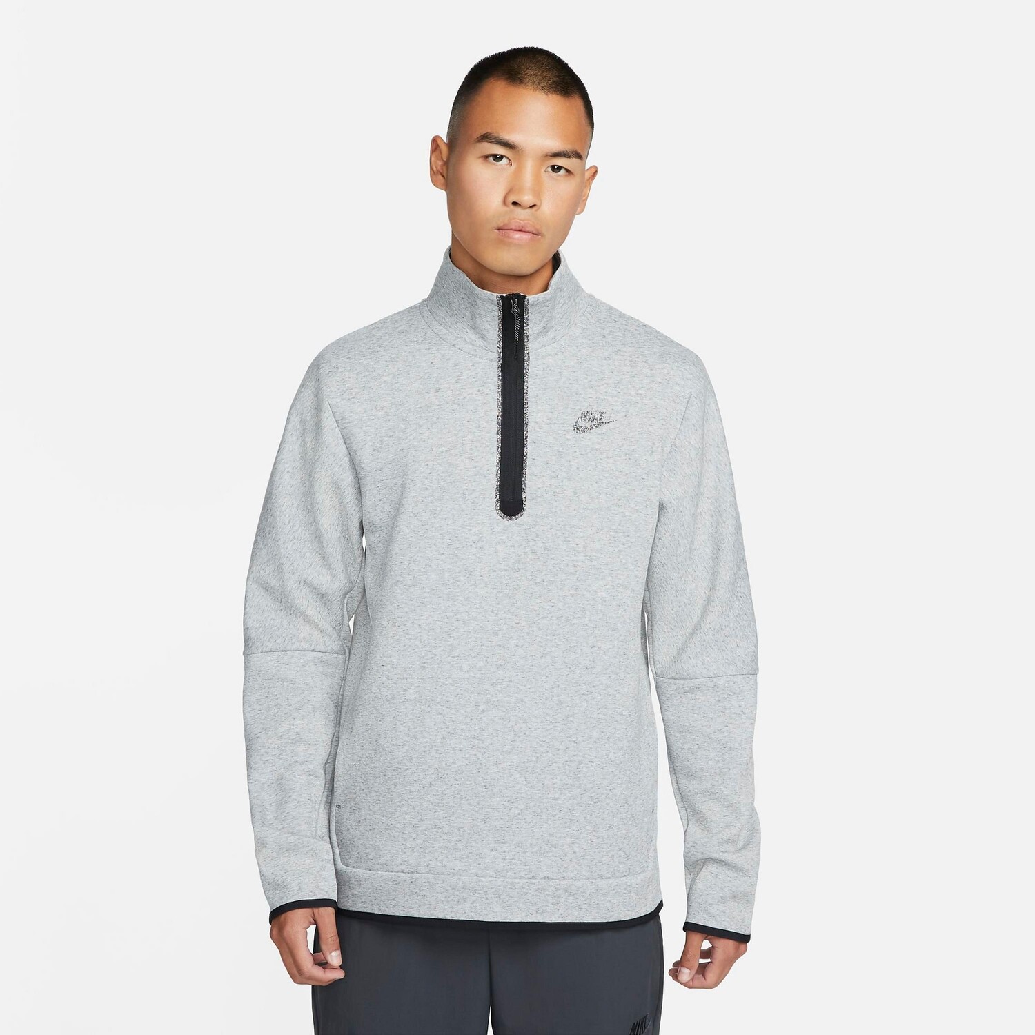 

Мужская футболка Nike Sportswear Grind Tech Fleece с молнией до половины, серый