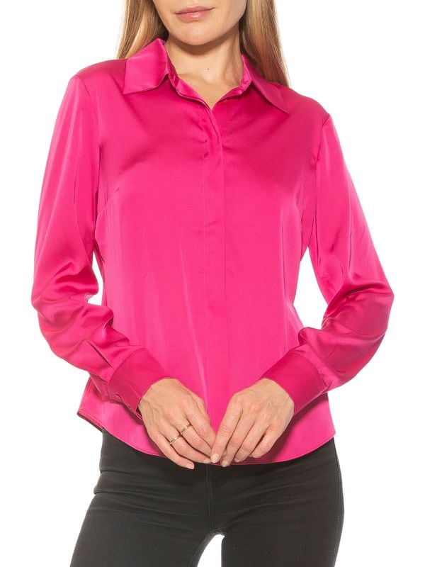 

Рубашка Классическая на Пуговицах Alexia Admor Cassidy с воротником, hot pink