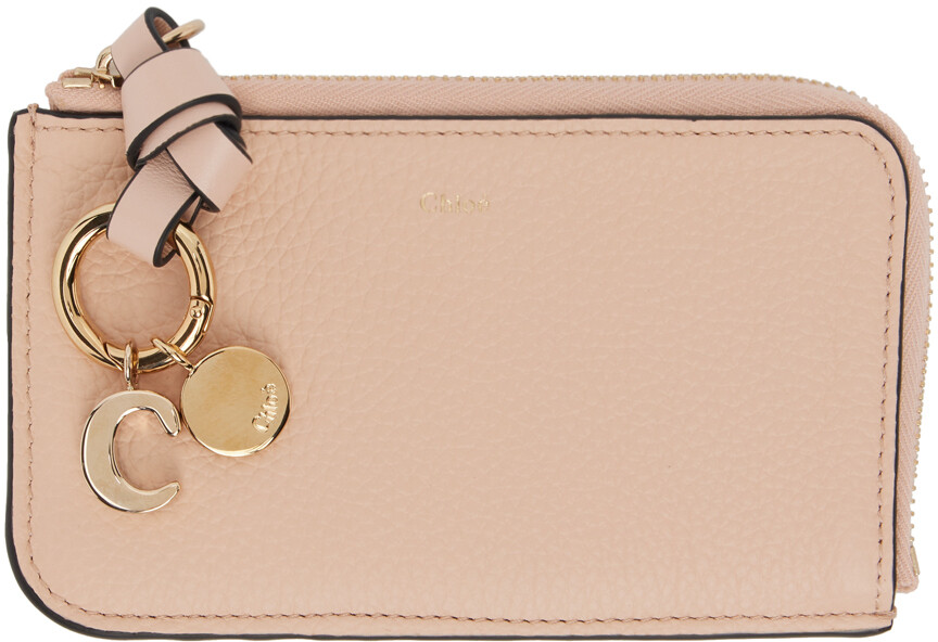 

Розовая визитница с алфавитом на молнии Chloé