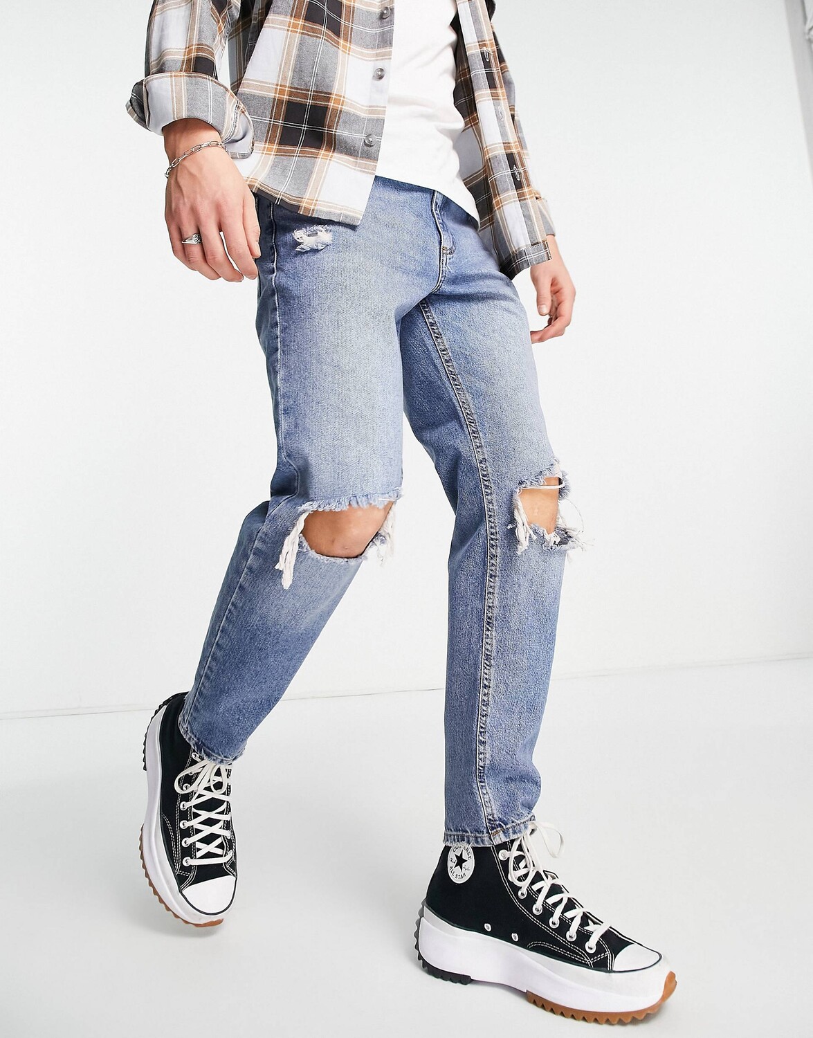 

Классические джинсы с прорезями на коленях ASOS DESIGN