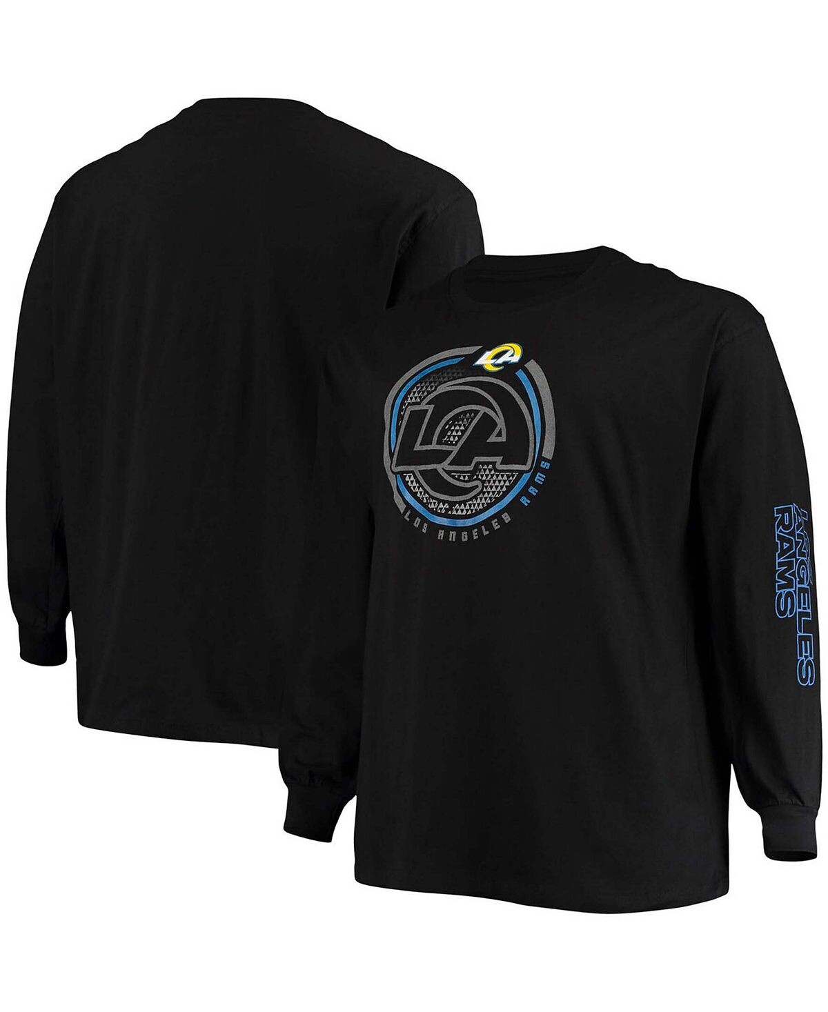 

Мужская футболка big and tall black los angeles rams color pop с длинным рукавом Fanatics, черный