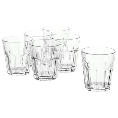 Набор стаканов 6 штук 270 мл Ikea, прозрачный цена и фото