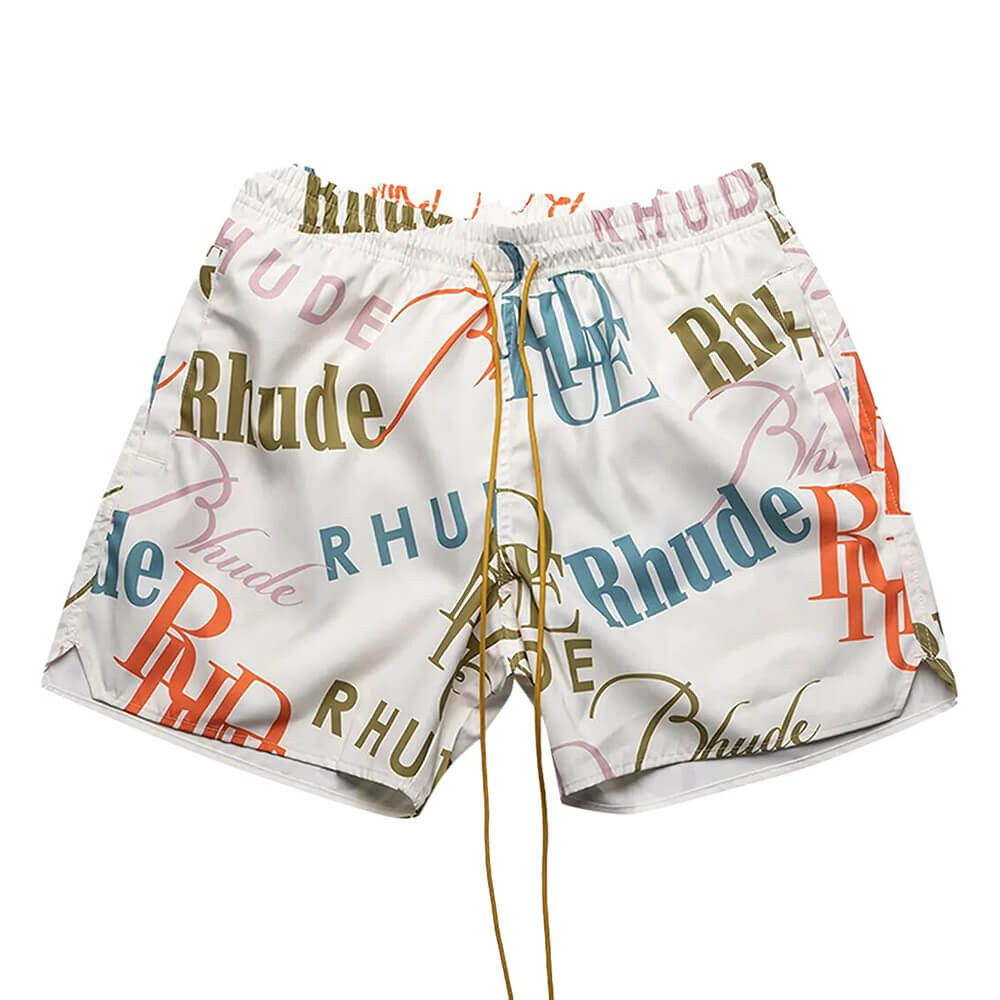 

Шорты Rhude Mash-Up Logo Swim, кремовый