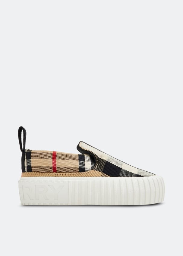 

Кроссовки BURBERRY Check cotton sneakers, принт