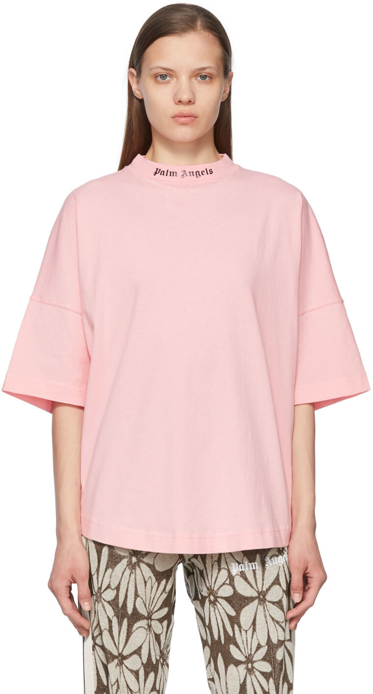

Розовая хлопковая футболка Palm Angels, Розовый