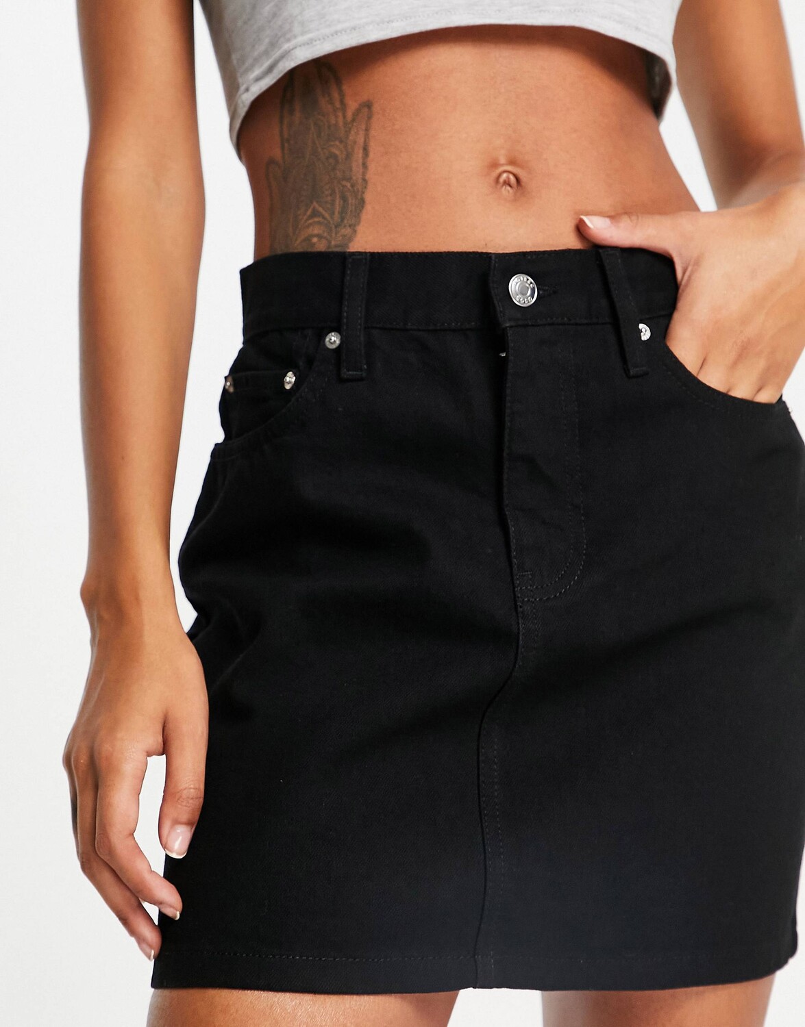 

Черная джинсовая мини-юбка \"original\" ASOS DESIGN
