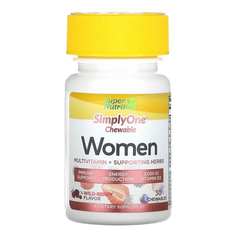 SIMPLYONE, women, Triple Power Multivitamin, Wild-Berry flavor, super Nutrition, 30 Chewable Tablets. Витамины для женского здоровья. Мультивитамины для суставов для женщин. Витамины Америка. Женские мультивитамины отзывы