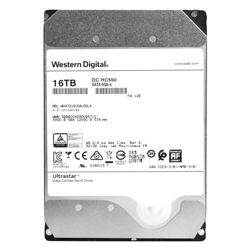 Внутренний жесткий диск Western Digital Ultrastar DC HC550, WUH721816ALE6L4, 16Тб жесткий диск western digital dc hc550 18tb wuh721818al5204 0f38353