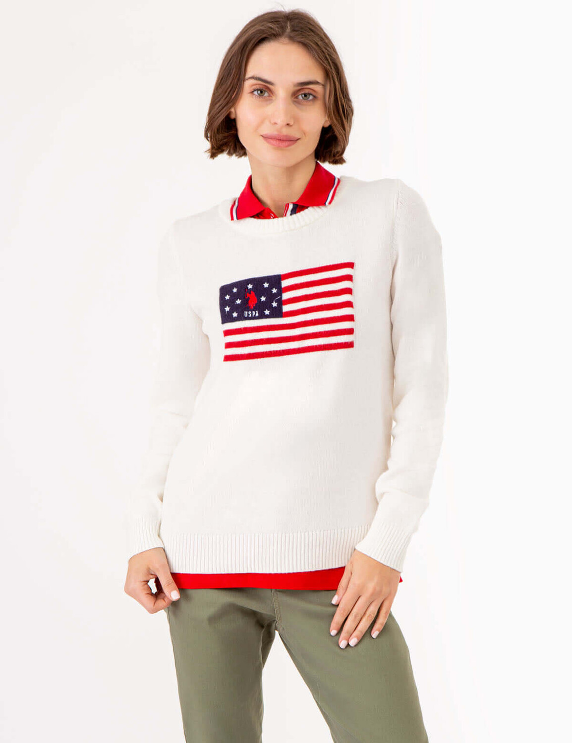 

Свитер U.S. Polo Assn. USPA Flag Crew Neck, белый