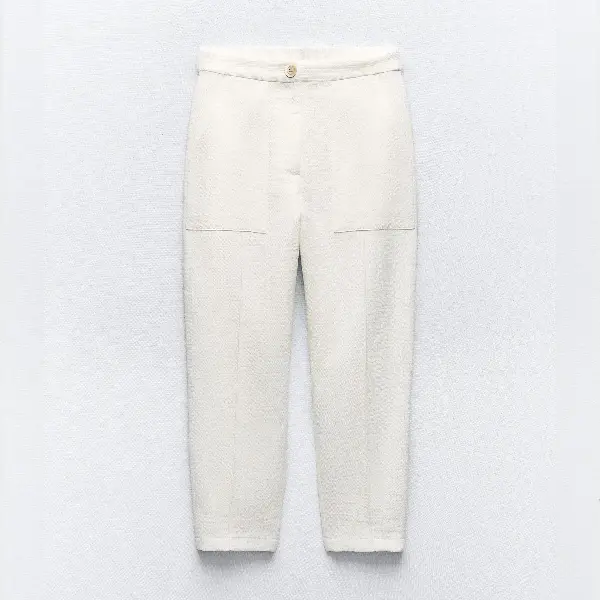 

Брюки Zara Rustic Fabric, кремовый