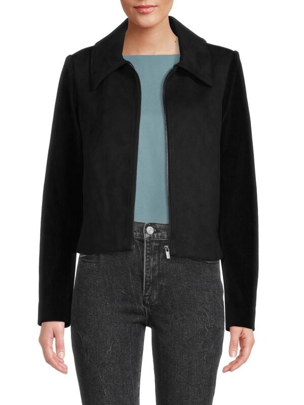 

Куртка BCBGMAXAZRIA на молнии из искусственной замши, черный