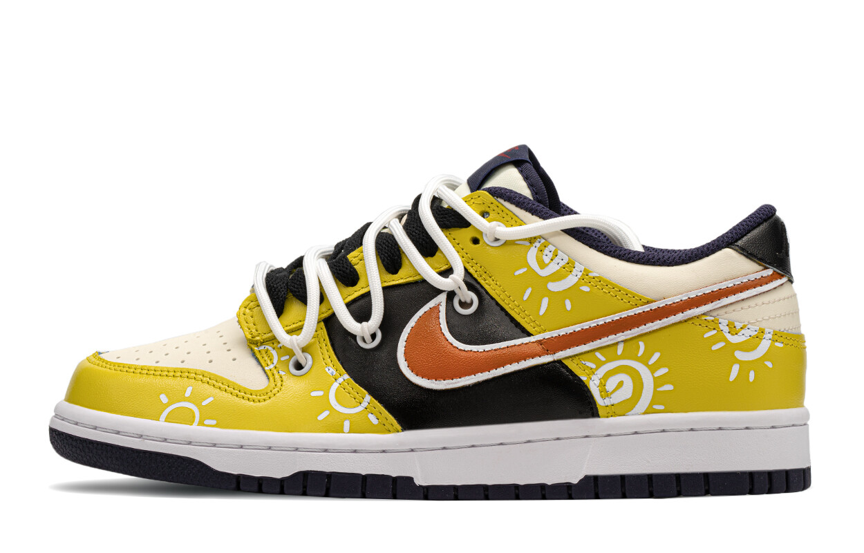 

Кроссовки Nike Dunk Skateboarding Shoes Women's Low-top Black/yellow, желтый/черный