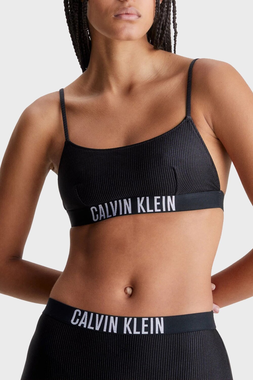 

Верх бикини - Черный - Слоган Calvin Klein