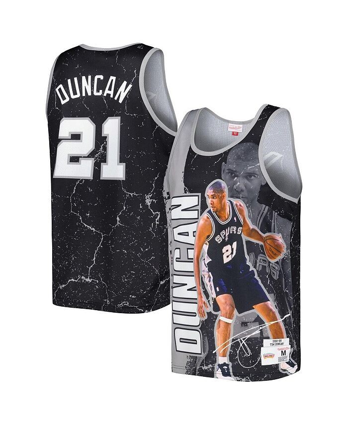 

Мужская черная майка Tim Duncan San Antonio Spurs Hardwood Classics Player Burst Mitchell & Ness, черный