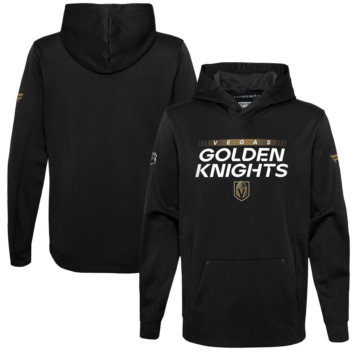 

Черный пуловер с капюшоном с логотипом Youth Fanatics Vegas Golden Knights Authentic Pro Fanatics