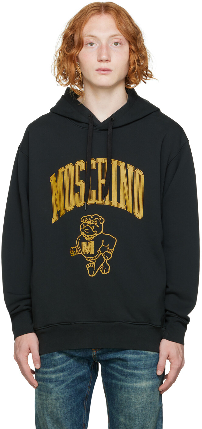 

Синий университетский худи Moschino
