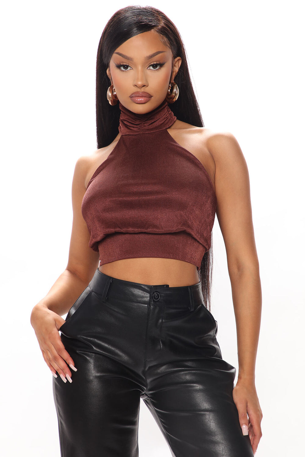 

Топ Fashion Nova TD8044, коричневый