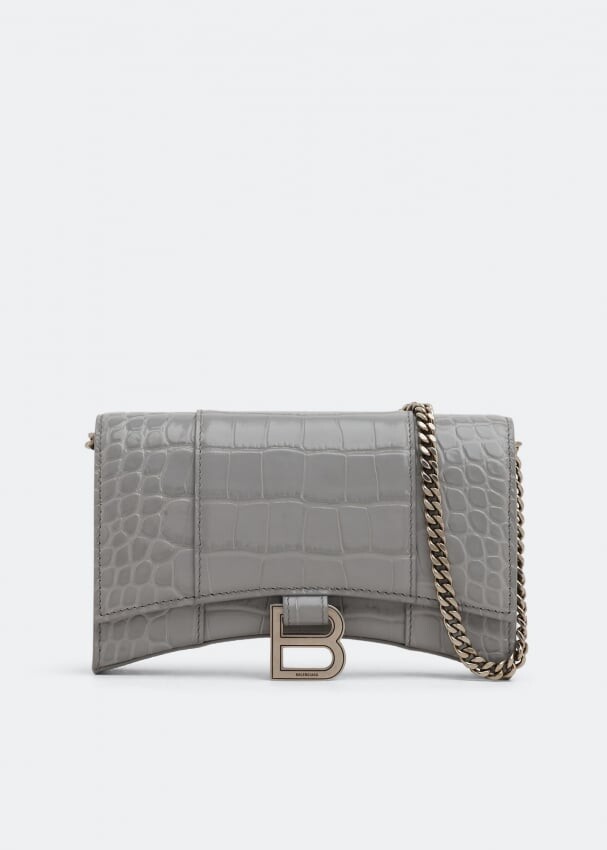 

Кошелек BALENCIAGA Hourglass chain wallet, серый