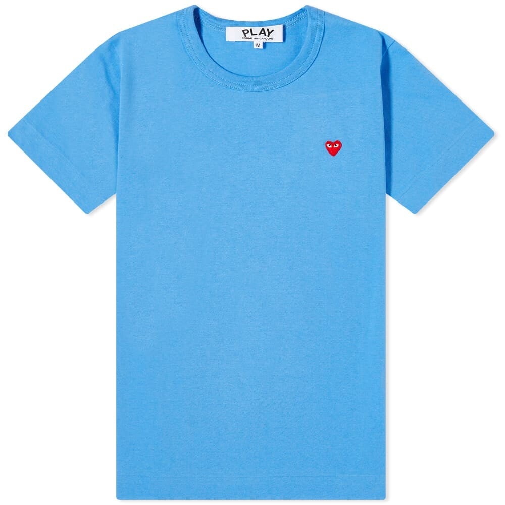 

Футболка Comme des Garçons Play Small Red Heart Tee, Синий, Футболка Comme des Garçons Play Small Red Heart Tee