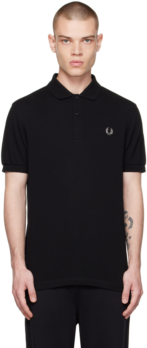 

Черная футболка-поло с вышивкой Fred Perry