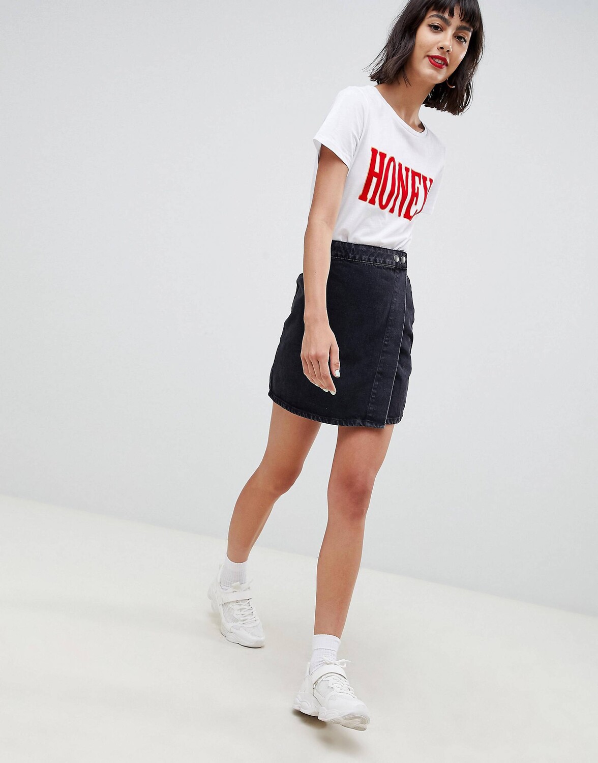 

Черная джинсовая юбка ASOS DESIGN