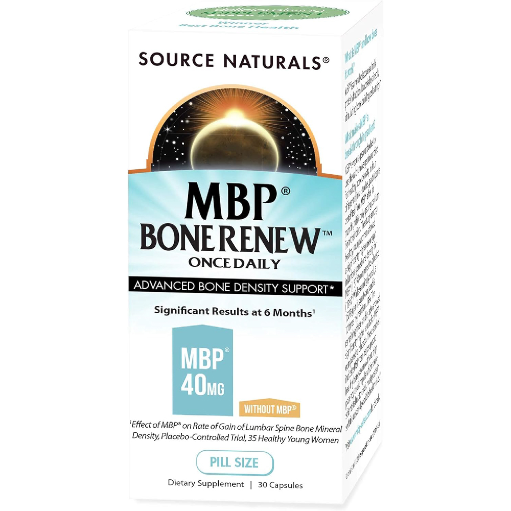 Кальций Source Naturals MBP Bone Renew Milk Protein For Advanced Density Support, 30 капсул пищевая добавка source naturals mbp bone renew 120 капсул