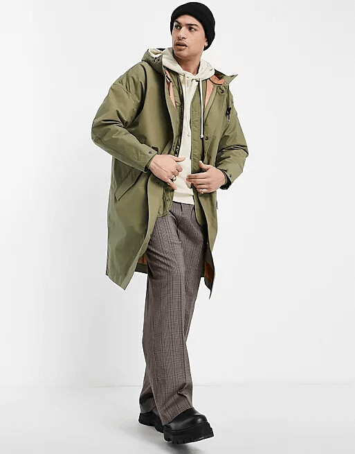 

Длинная парка Pull&Bear, хаки