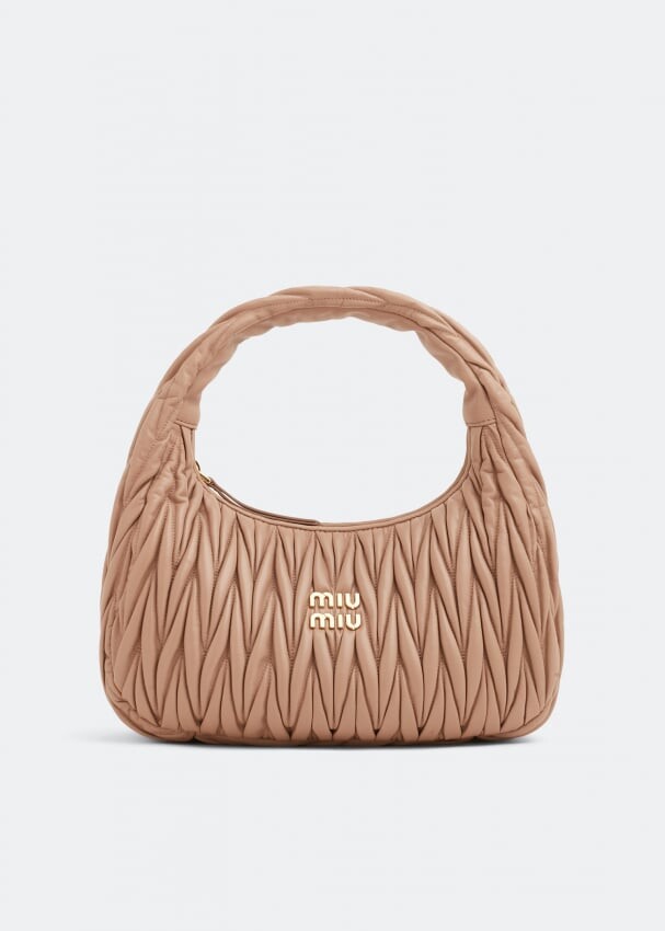 

Сумка MIU MIU Miu Wander matelassé leather bag, бежевый