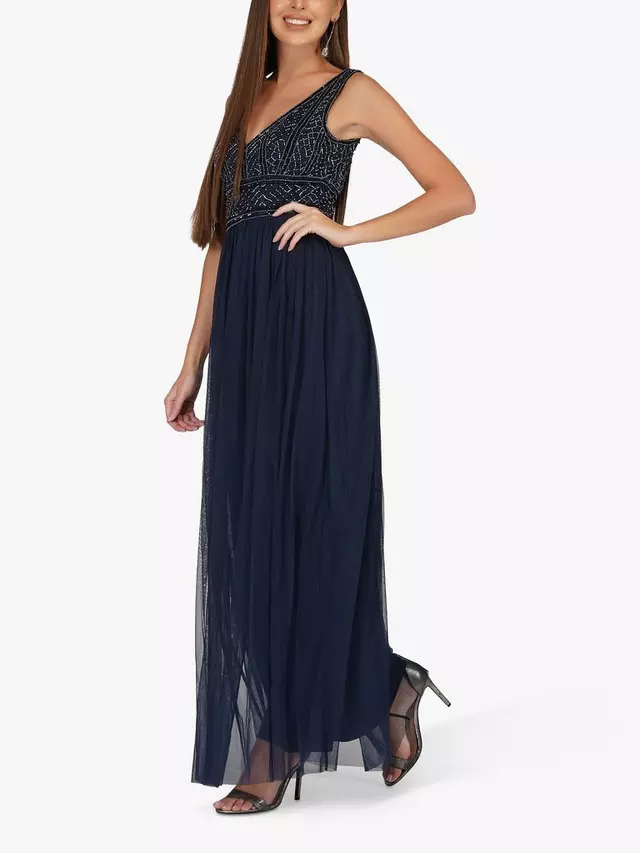 

Платье Lace & Beads New Mulan Maxi, темно-синий