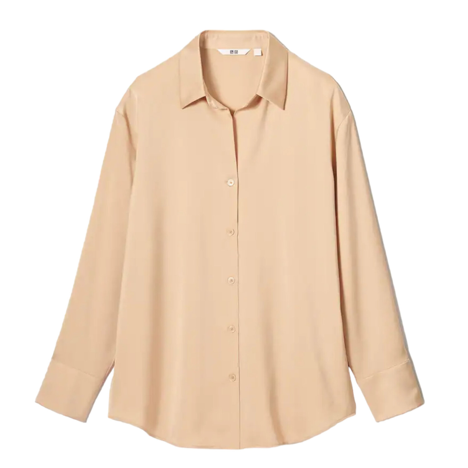 

Блуза Uniqlo Satin Long Sleeved, бежевый
