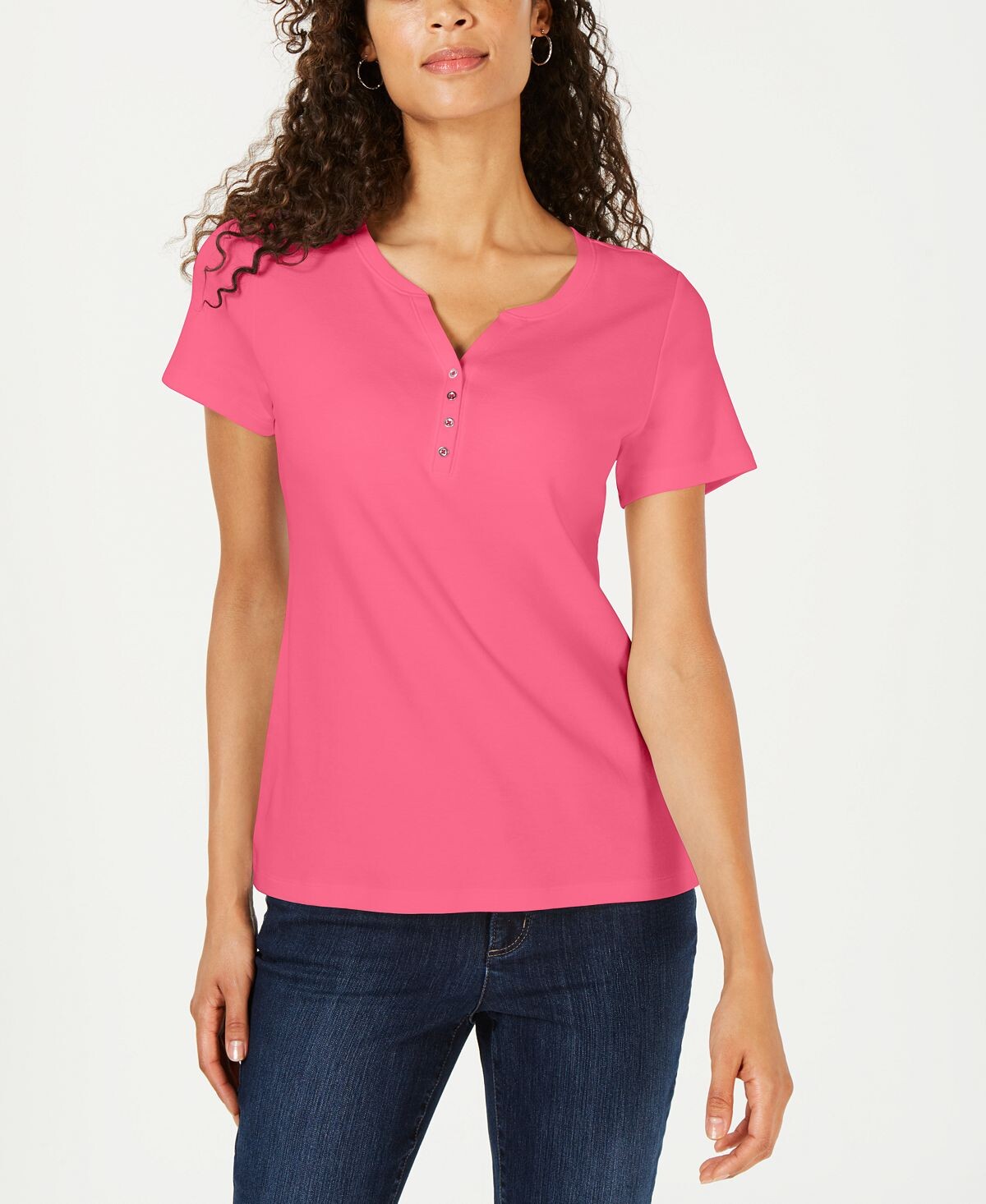 

Топ henley с короткими рукавами, созданный для macy's Karen Scott, мульти