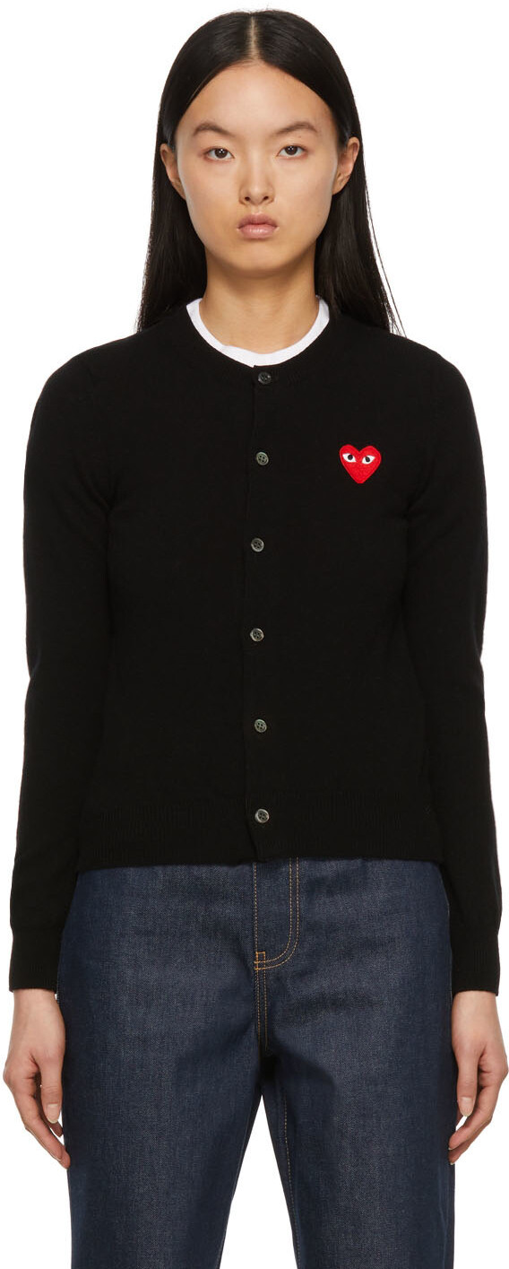 

Черный кардиган с нашивкой в ​​виде сердца Comme des Garçons Play